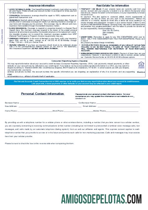 Extrato de hipoteca do Banco Caixa da Espanha em formatos Word e PDF 3 exemplo real